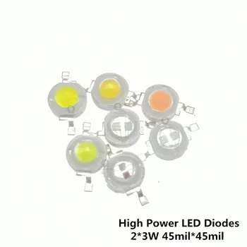 Yüksek güç LED çip lamba ampuller, SMD COB diyotlar, sıcak soğuk beyaz, kırmızı, yeşil, mavi, sarı, büyümek ışık boncuk, 10 adet, 2x3 W, 45mil