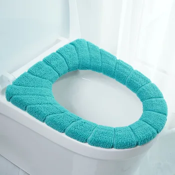 Yıkanabilir Banyo Tuvalet Koltuk Kolu ile Closestool Yumuşak Kış İsıtıcı Mat Pad Yastık O-şekil Tuvalet koltuk kapak