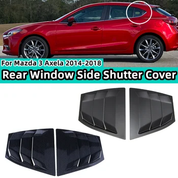 Çift Araba Arka Panjur Pencere Yan Panjur Kapağı Trim için Mazda 3 Axela 2014-2018 Sticker Havalandırma Kepçe ABS Karbon Araba Aksesuarları