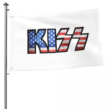 ÖPÜCÜK Logosu-Amerikan Bayrağı Bayrağı Bahçe Bayrağı Pirinç Grommets 2x3FT Bayrağı Çift Taraflı Bayrak